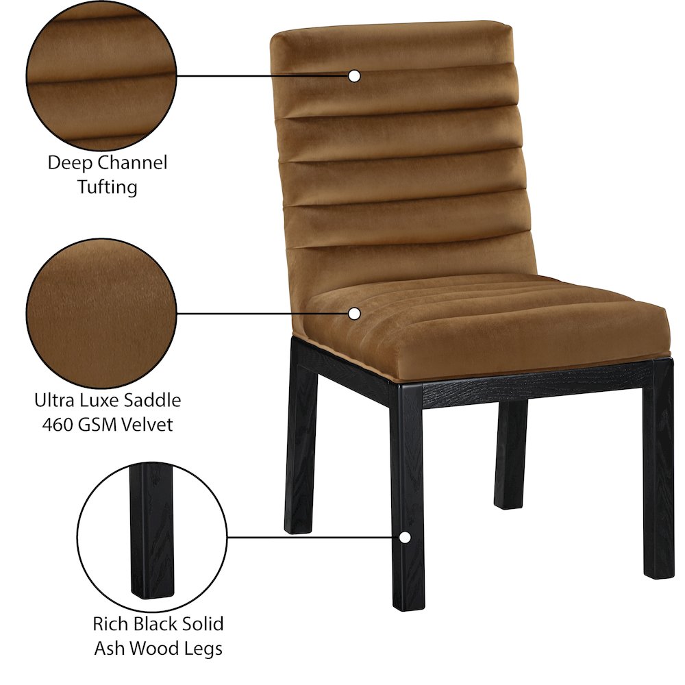 Evelyn Saddle Velvet Dining Chair. Picture 8