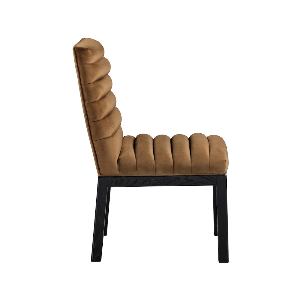 Evelyn Saddle Velvet Dining Chair. Picture 3