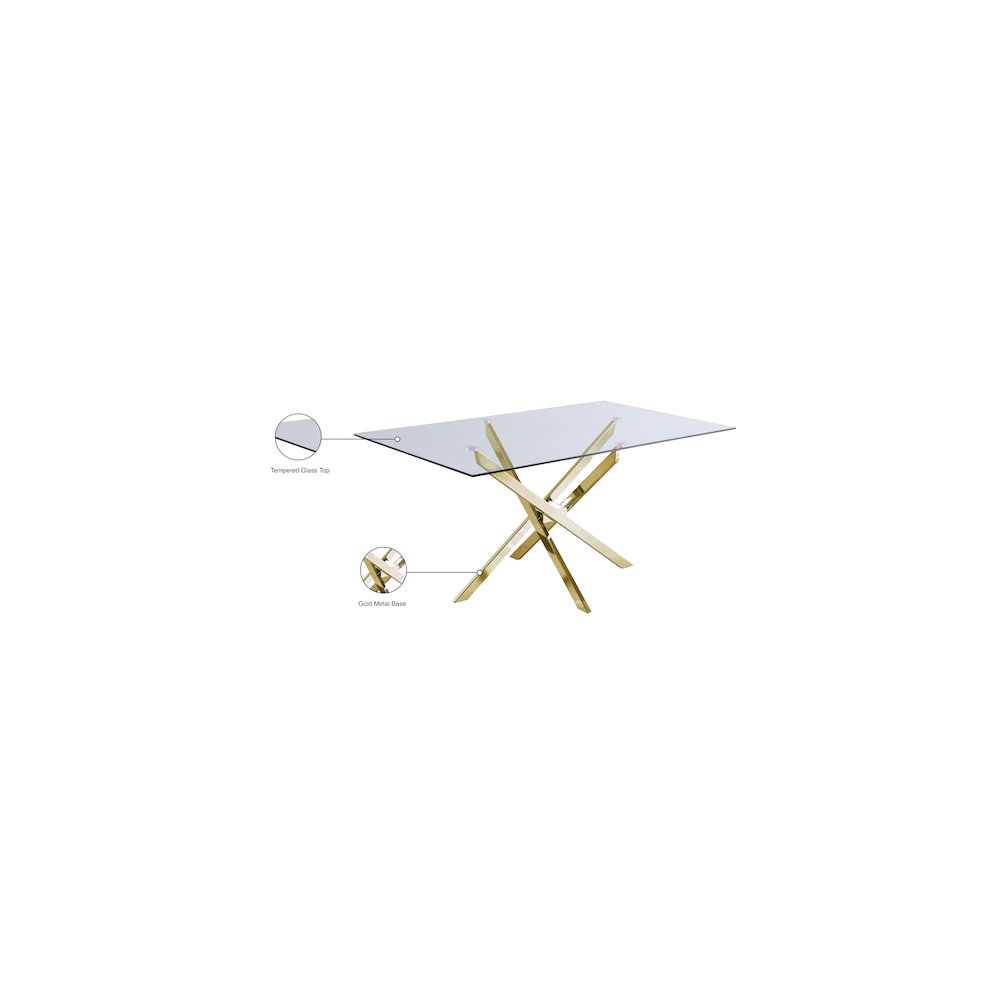 Xander Gold Dining Table. Picture 6