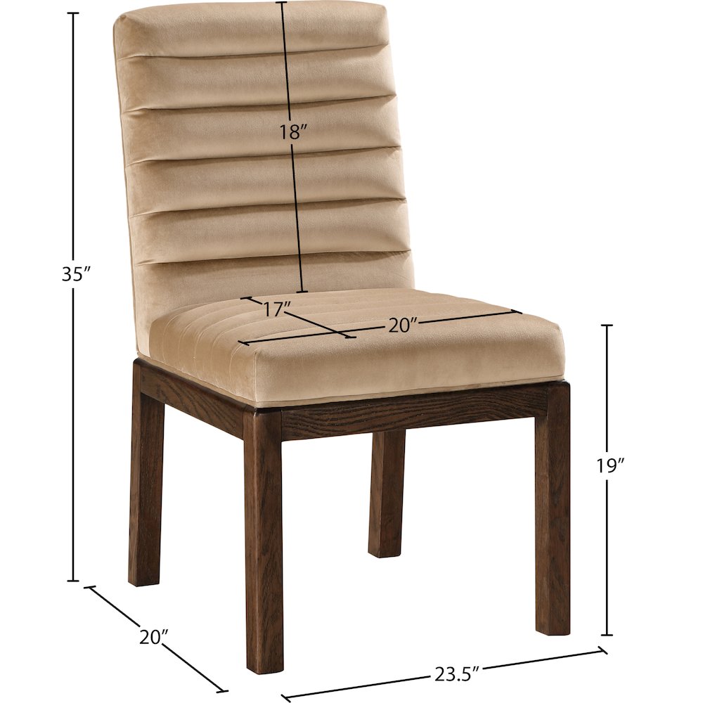 Evelyn Beige Velvet Dining Chair. Picture 7