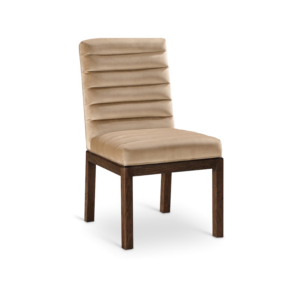 Evelyn Beige Velvet Dining Chair. Picture 1