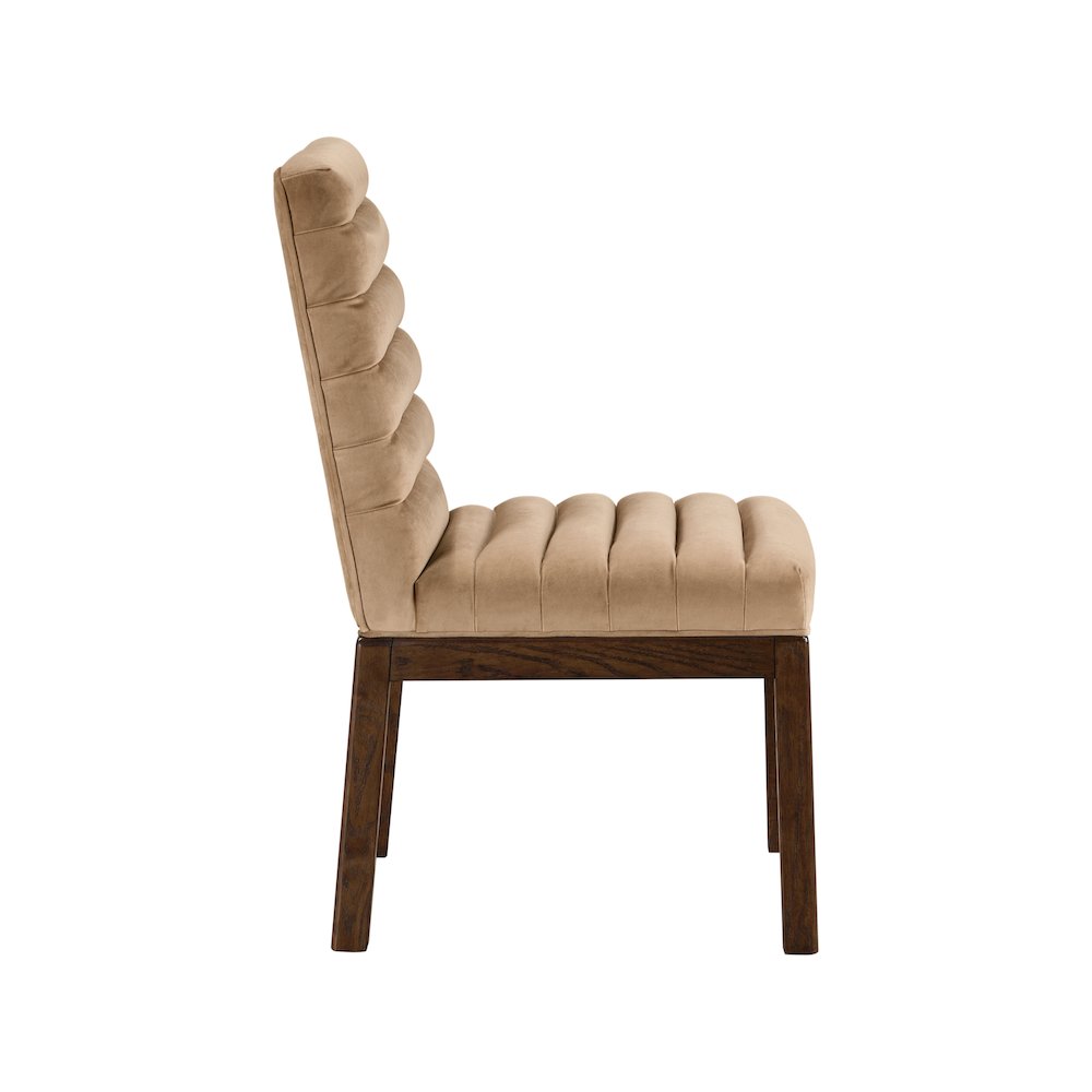 Evelyn Beige Velvet Dining Chair. Picture 3
