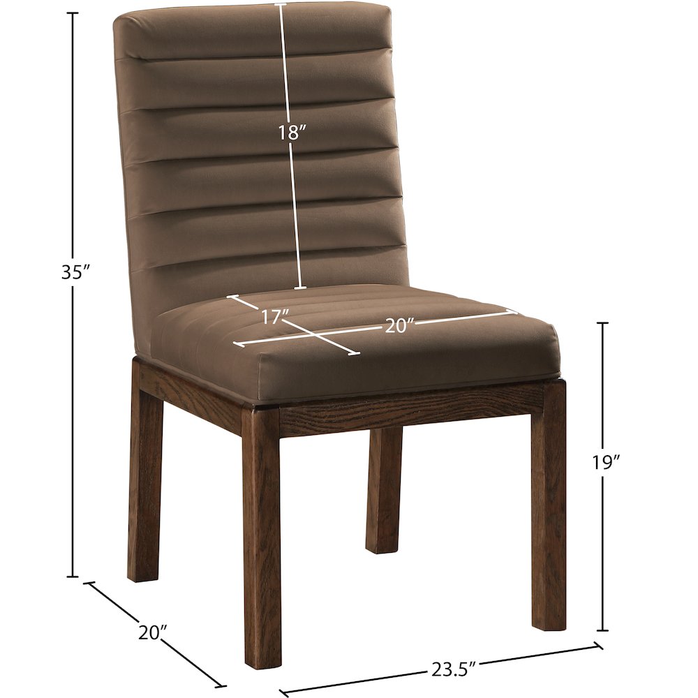 Evelyn Brown Velvet Dining Chair. Picture 7