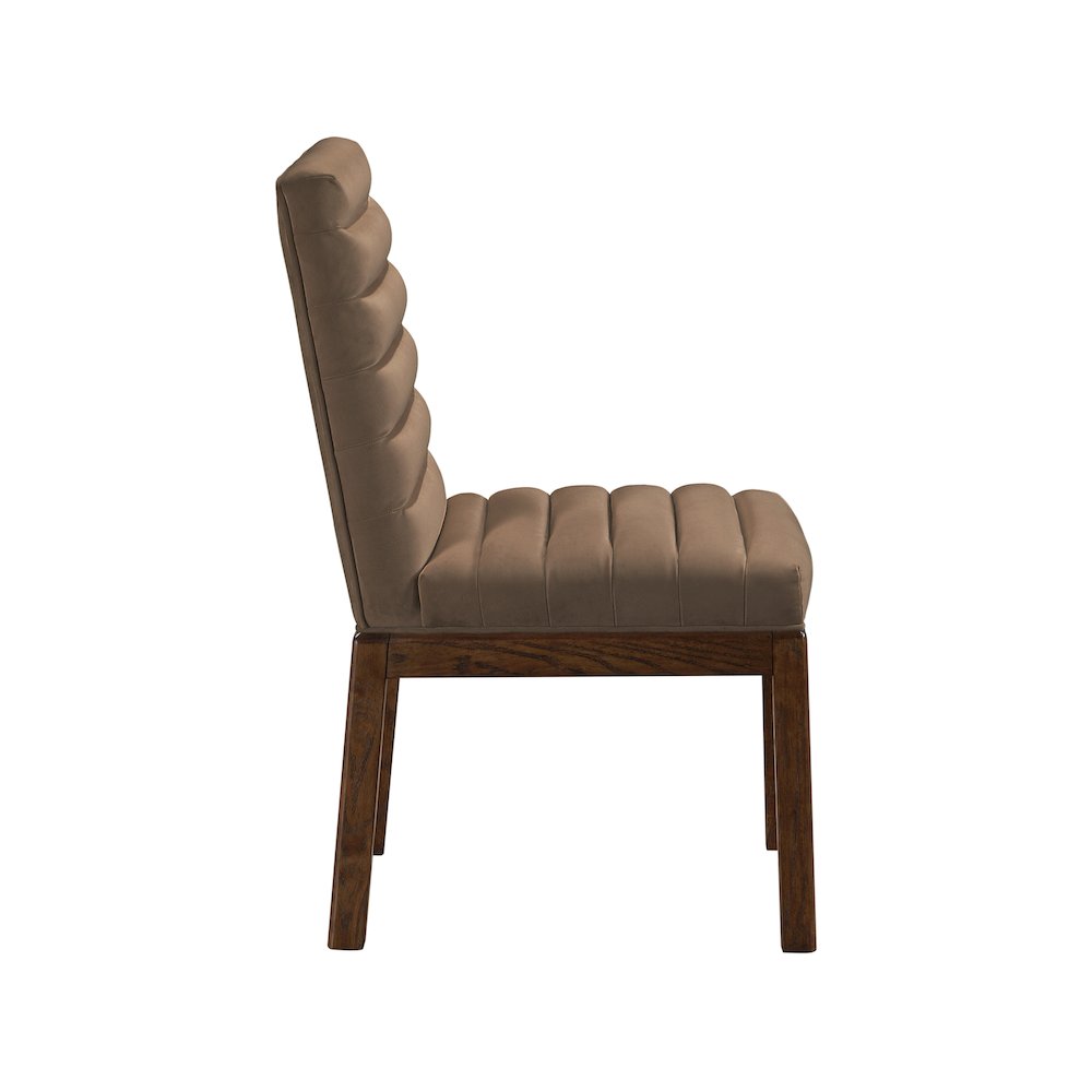 Evelyn Brown Velvet Dining Chair. Picture 3