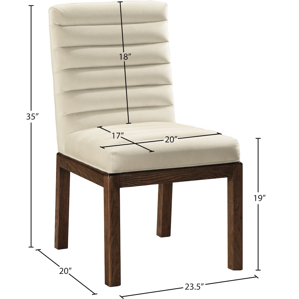 Evelyn Cream Velvet Dining Chair. Picture 7