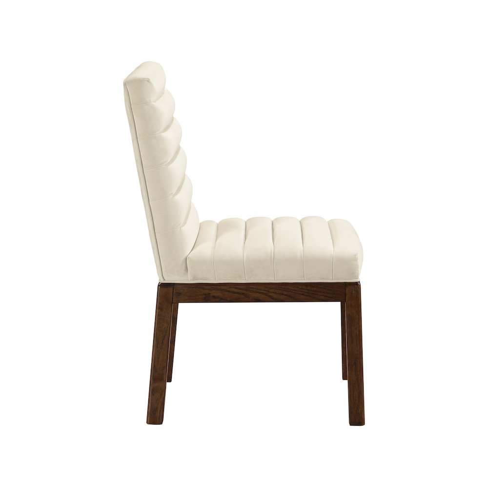 Evelyn Cream Velvet Dining Chair. Picture 3