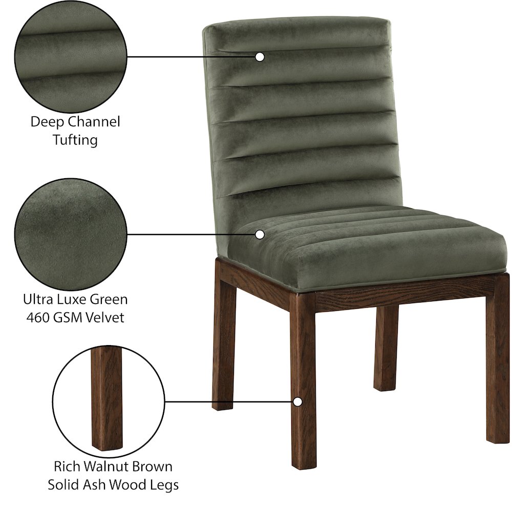 Evelyn Green Velvet Dining Chair. Picture 8