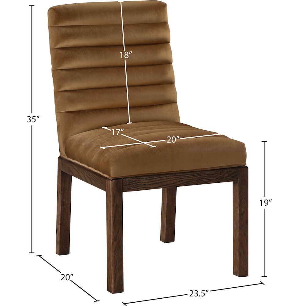 Evelyn Saddle Velvet Dining Chair. Picture 7