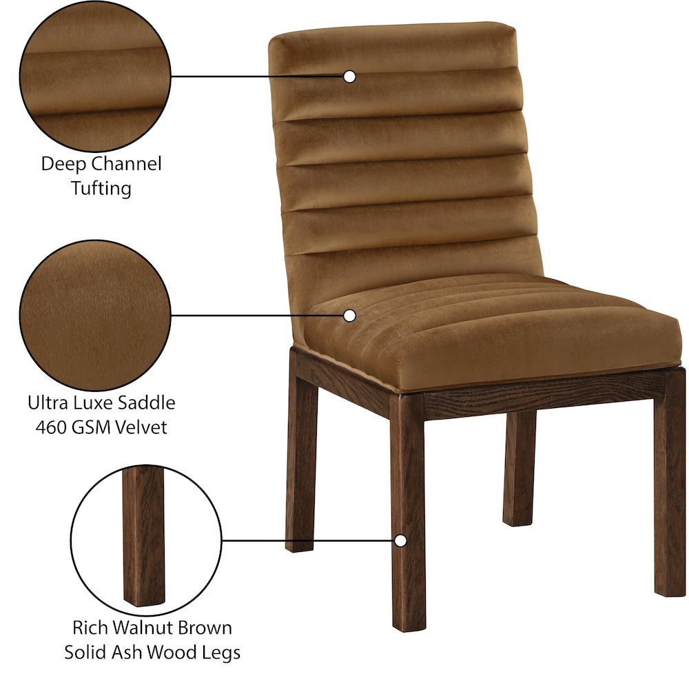 Evelyn Saddle Velvet Dining Chair. Picture 8