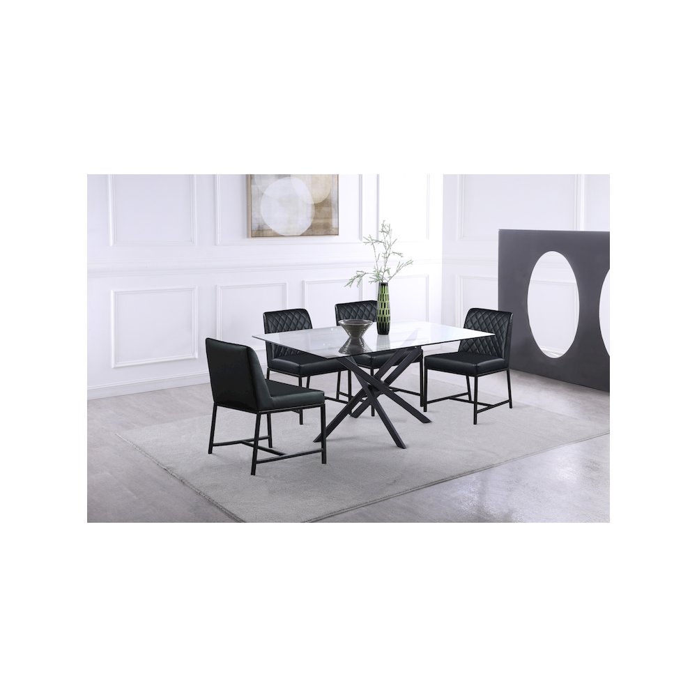 Xander Matte Black Dining Table. Picture 5