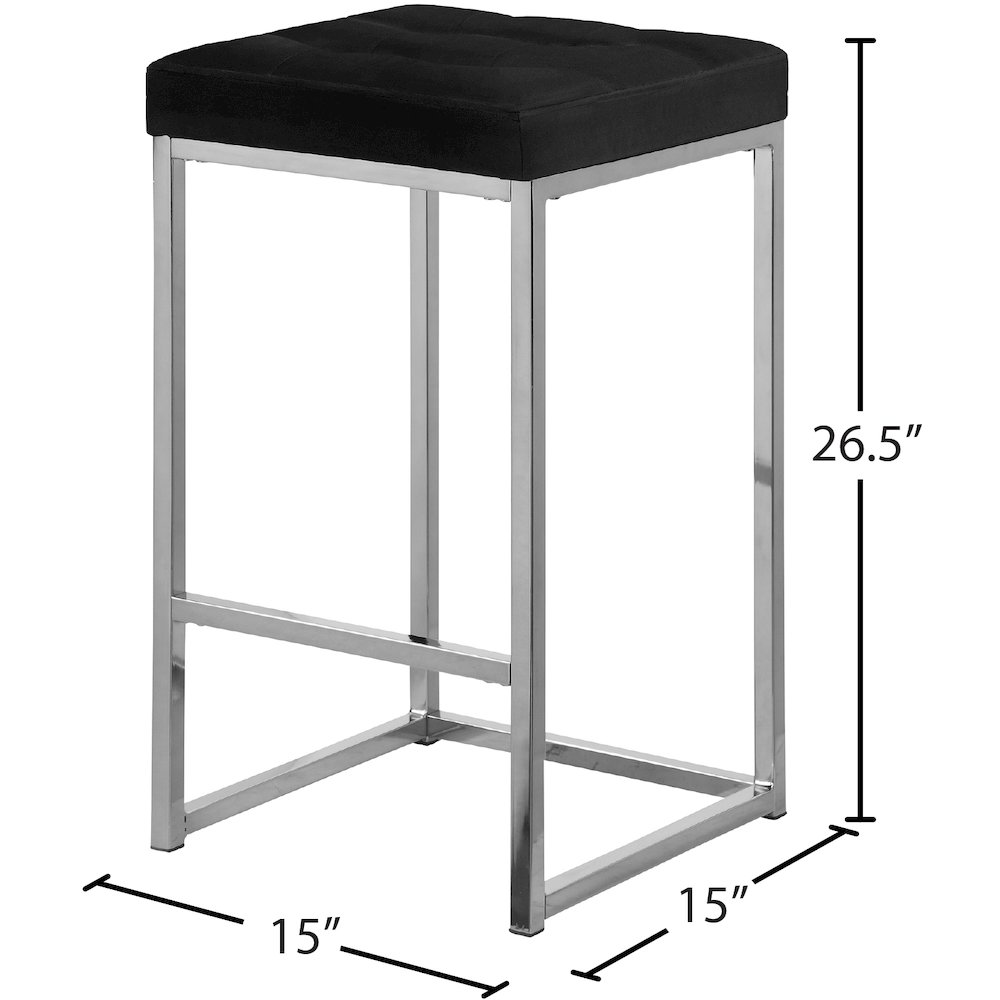 Nicola Black Velvet Stool, Set of 2. Picture 4