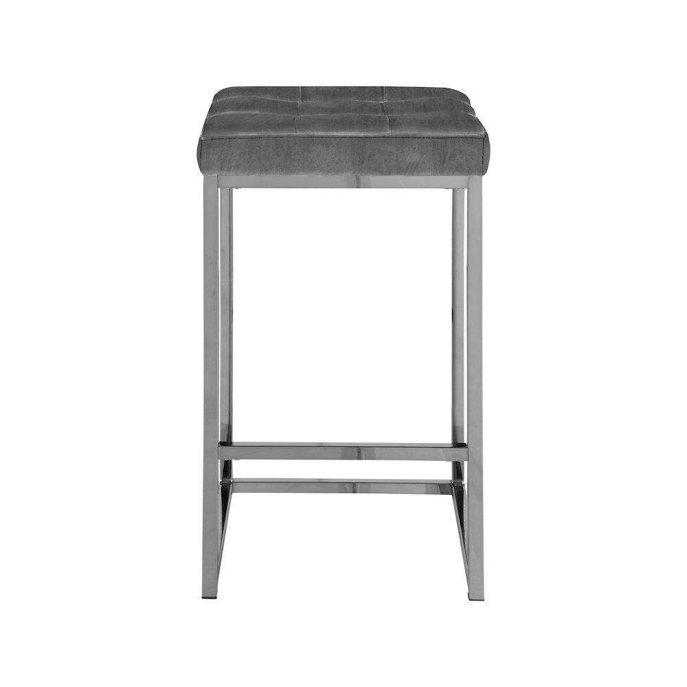 Nicola Grey Velvet Stool, Set of 2. Picture 2