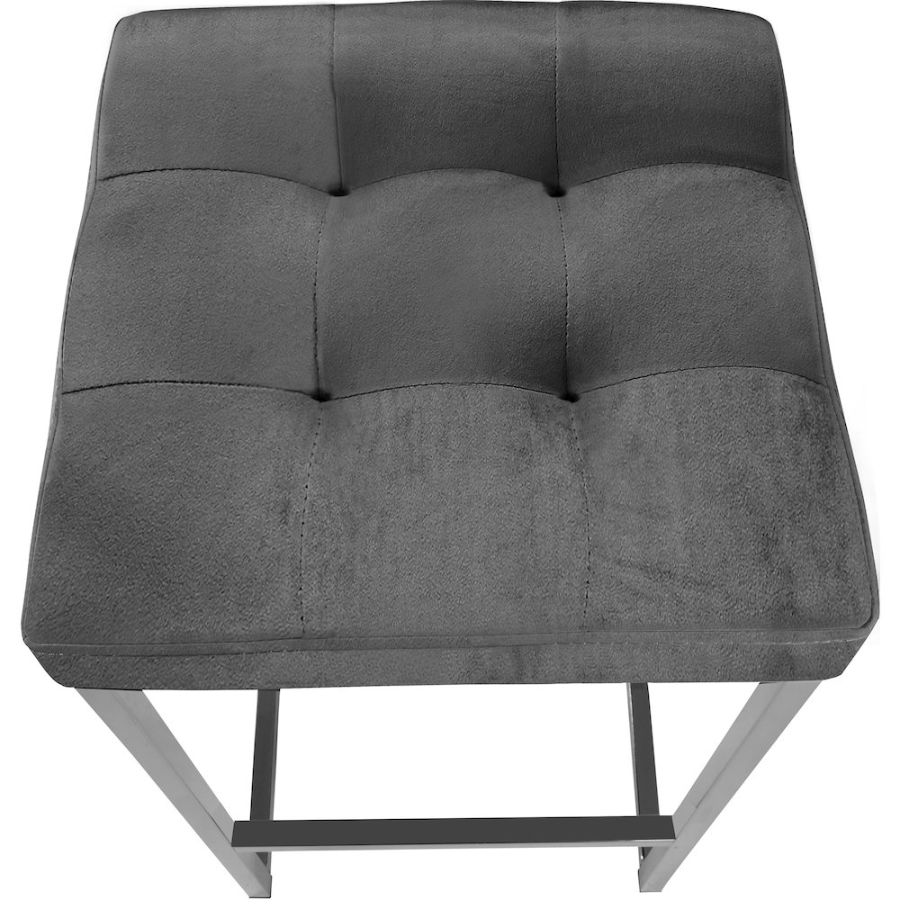 Nicola Grey Velvet Stool, Set of 2. Picture 3