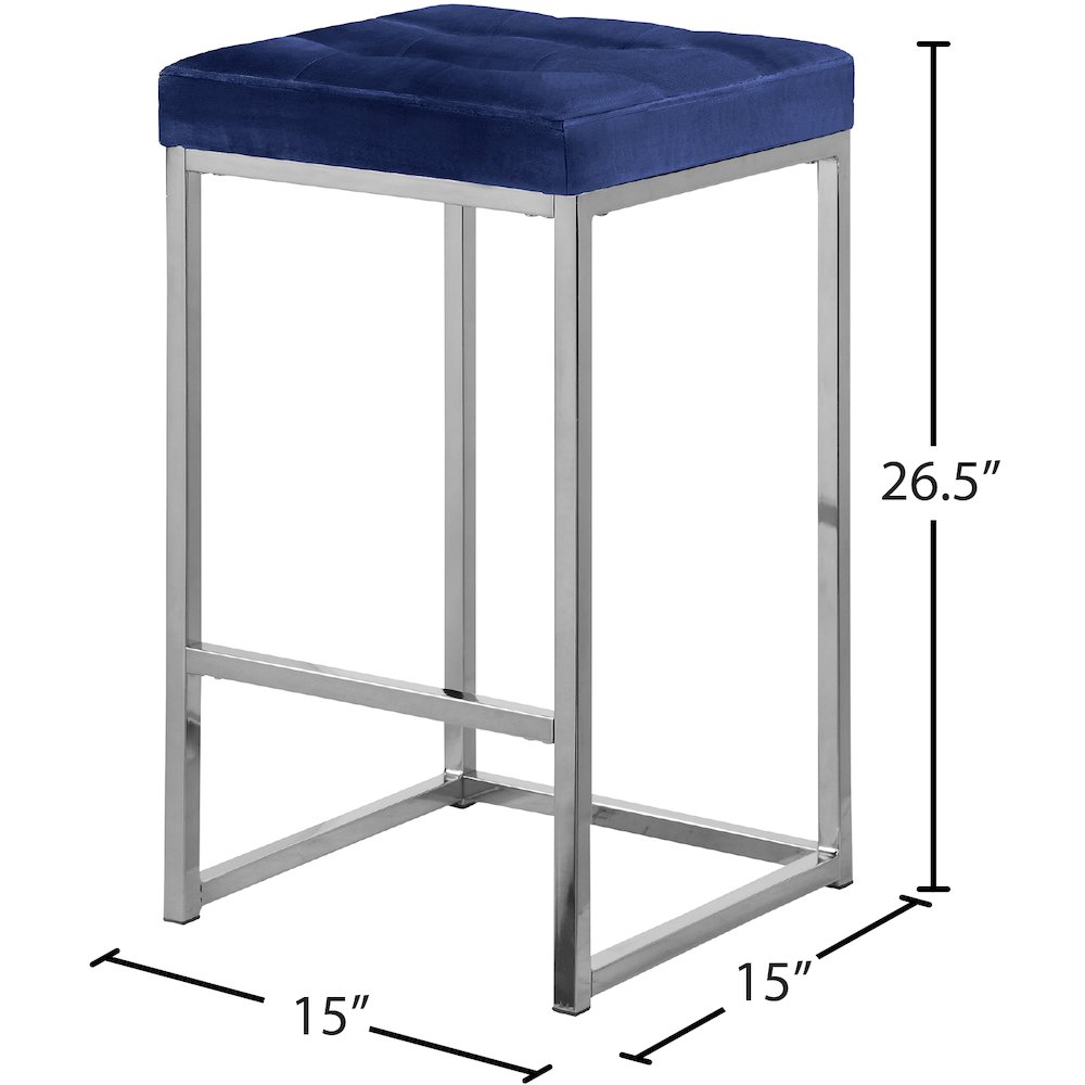 Nicola Navy Velvet Stool, Set of 2. Picture 4