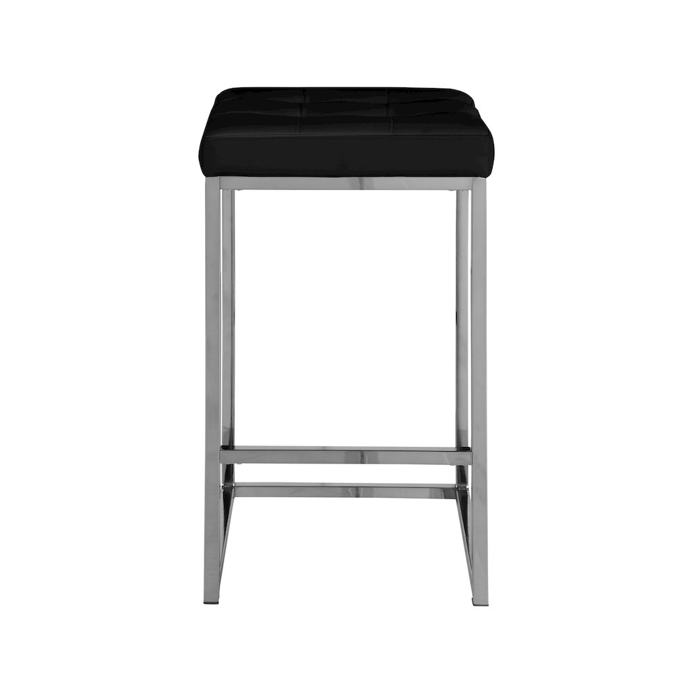 Nicola Black Vegan Leather Stool, Set of 2. Picture 2