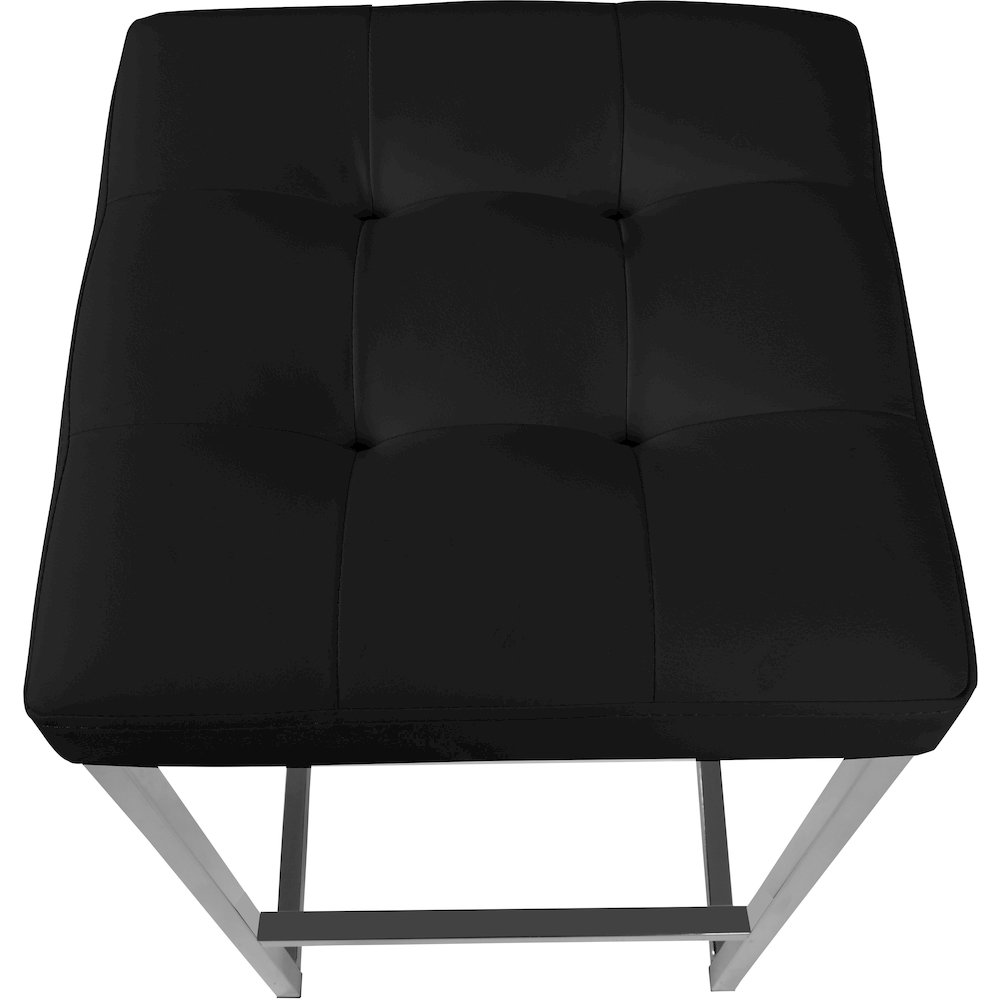 Nicola Black Vegan Leather Stool, Set of 2. Picture 3