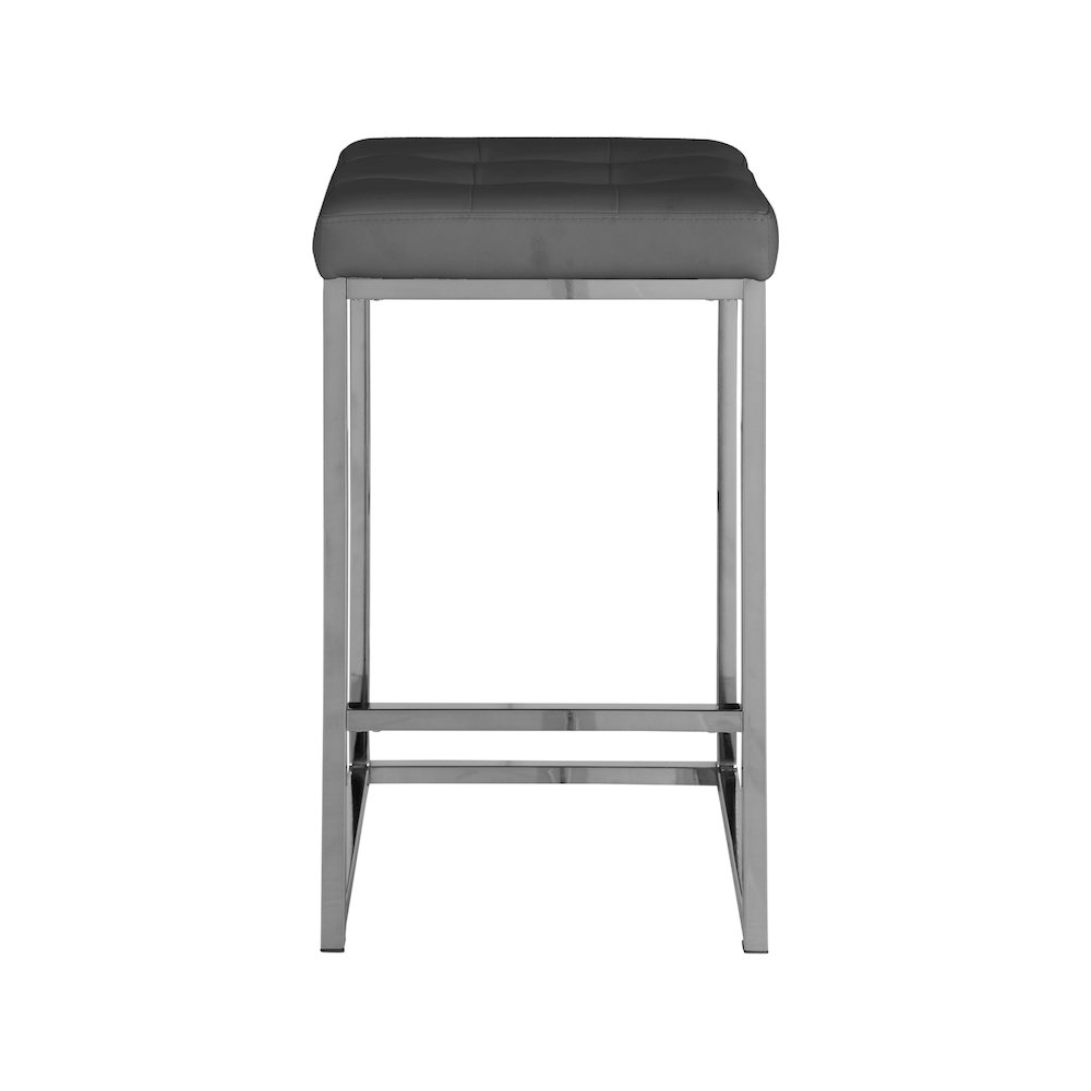 Nicola Grey Vegan Leather Stool, Set of 2. Picture 2