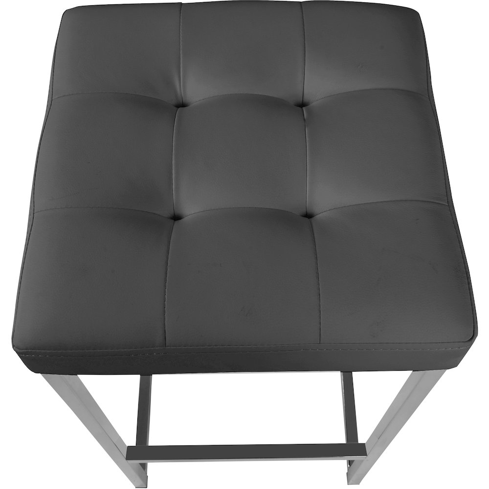 Nicola Grey Vegan Leather Stool, Set of 2. Picture 3