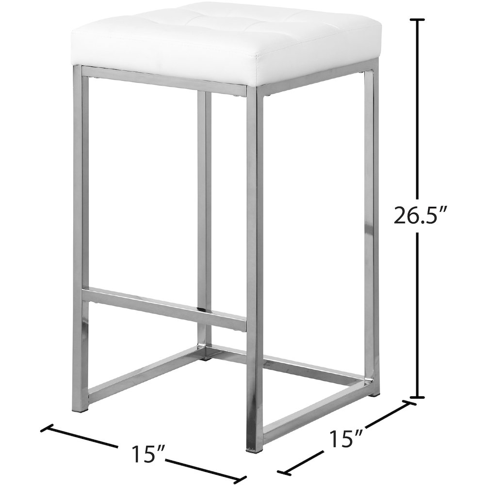 Nicola White Vegan Leather Stool, Set of 2. Picture 4