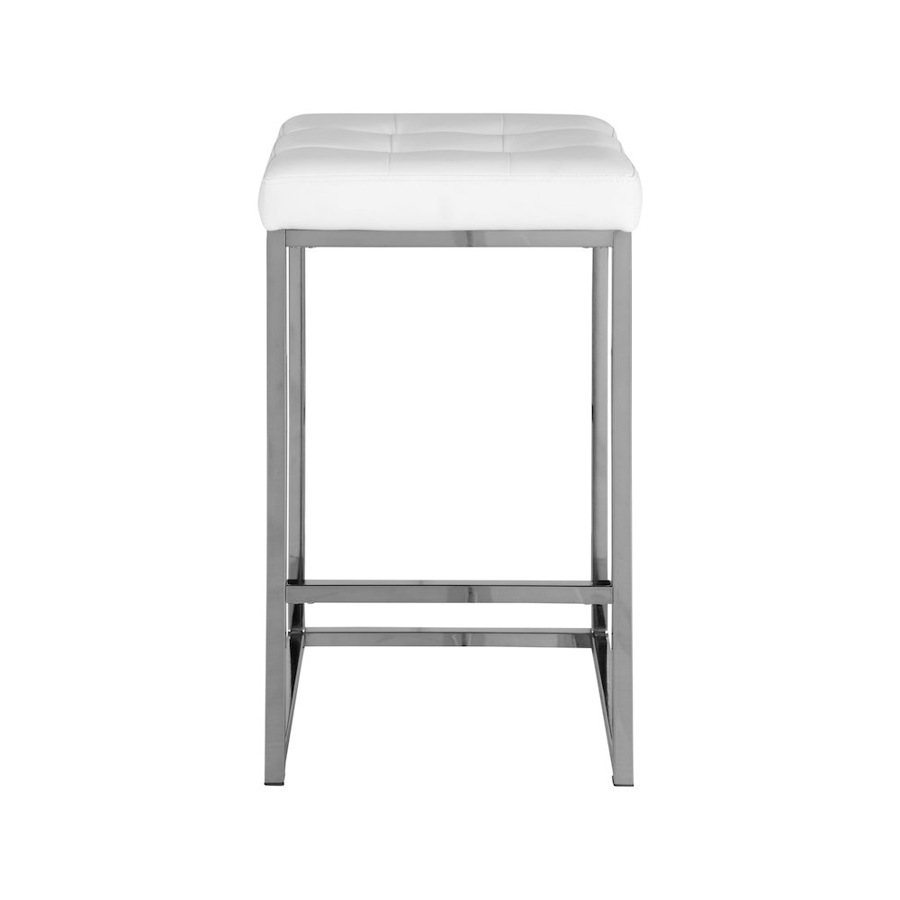 Nicola White Vegan Leather Stool, Set of 2. Picture 2