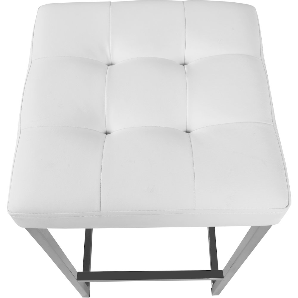 Nicola White Vegan Leather Stool, Set of 2. Picture 3