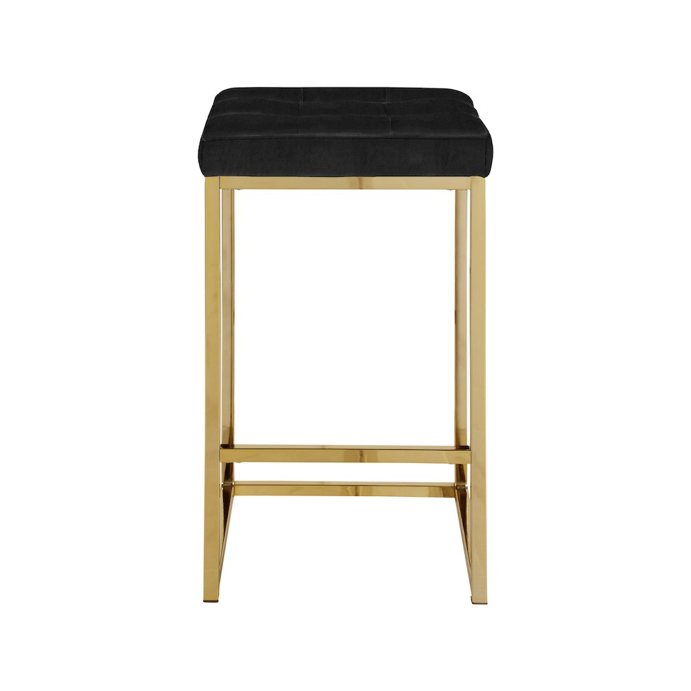 Nicola Black Velvet Stool, Set of 2. Picture 2