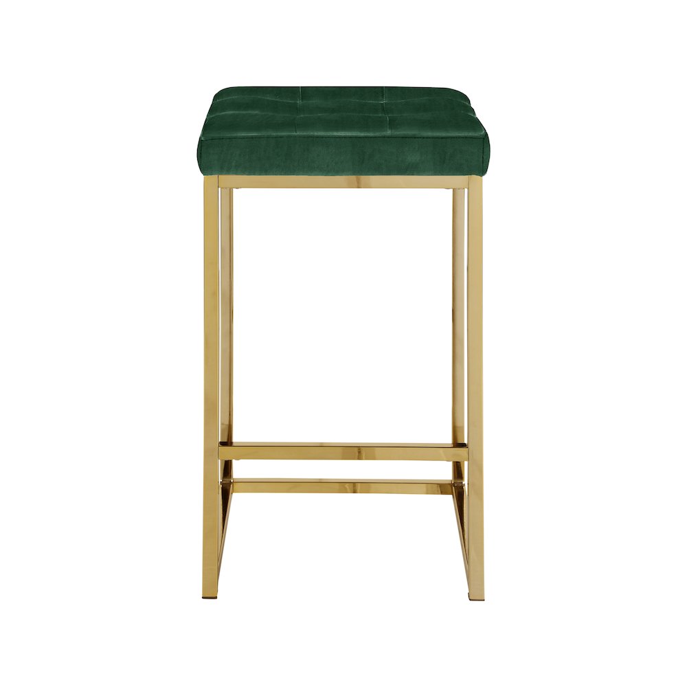 Nicola Green Velvet Stool, Set of 2. Picture 2