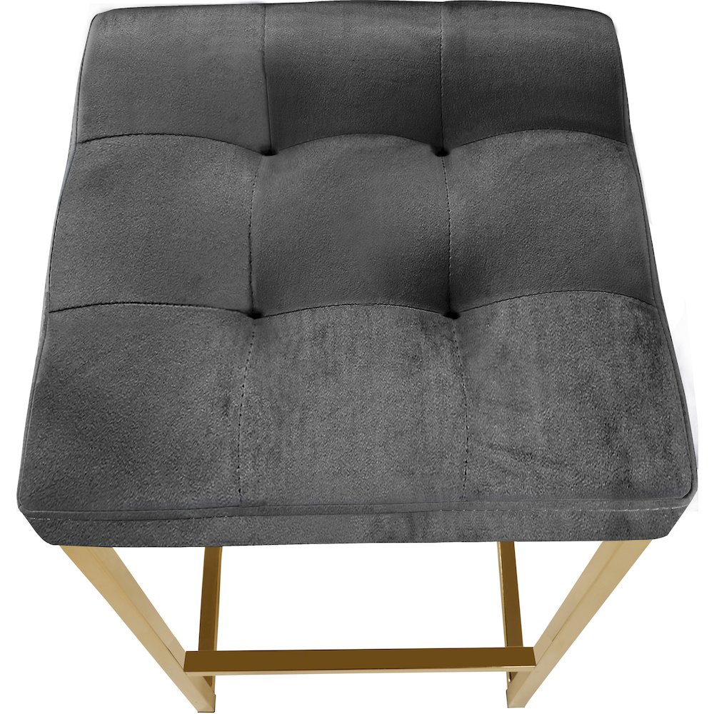 Nicola Grey Velvet Stool, Set of 2. Picture 3