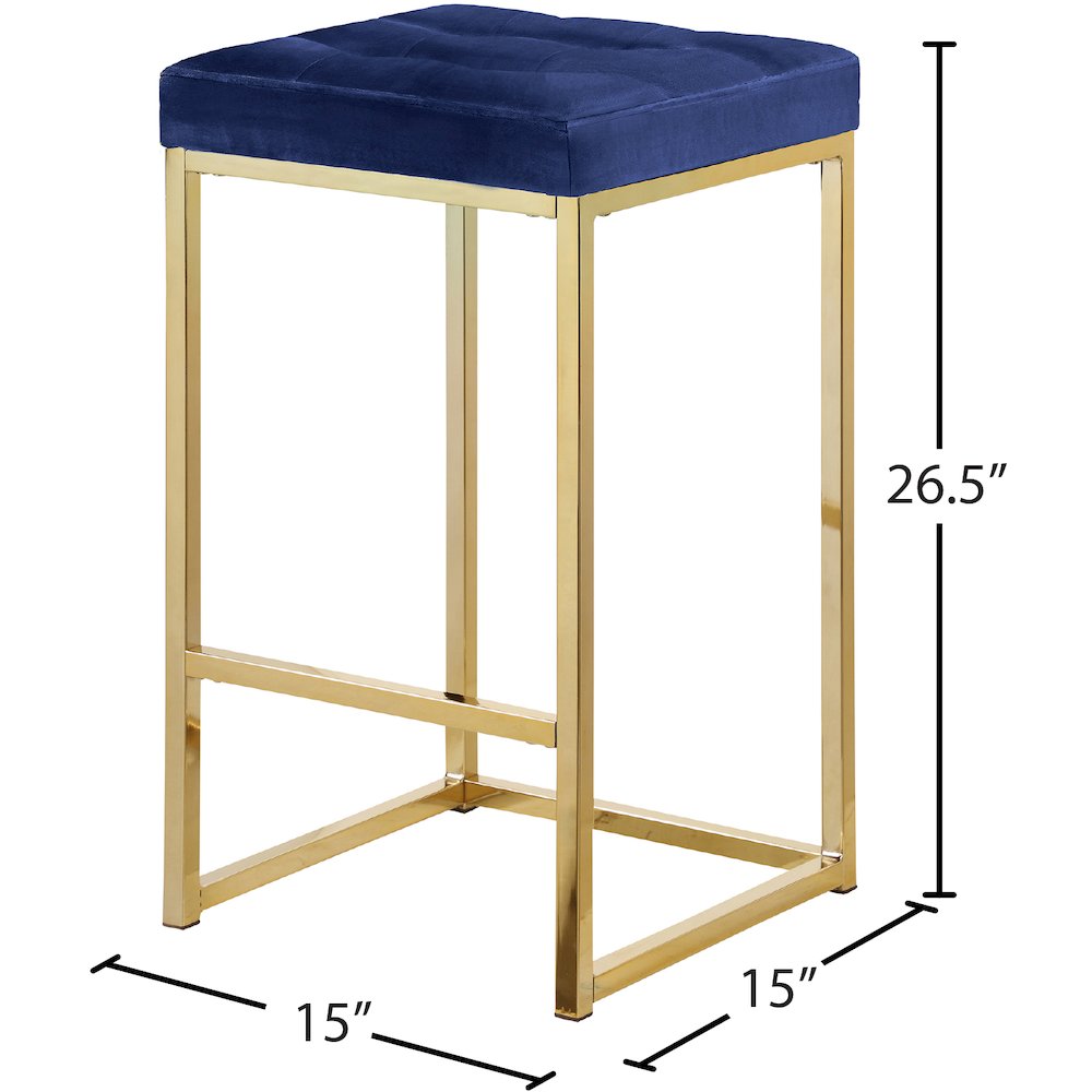 Nicola Navy Velvet Stool, Set of 2. Picture 4