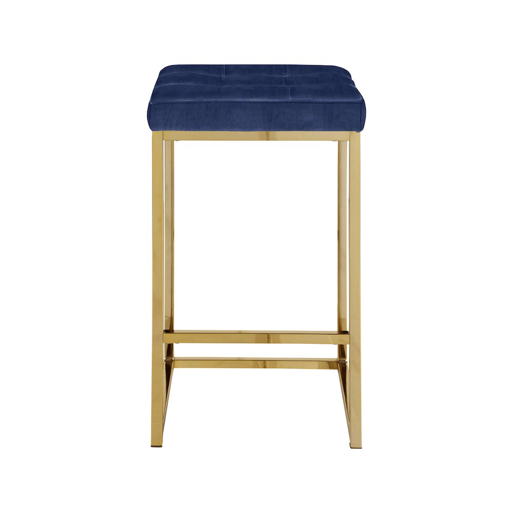 Nicola Navy Velvet Stool, Set of 2. Picture 2