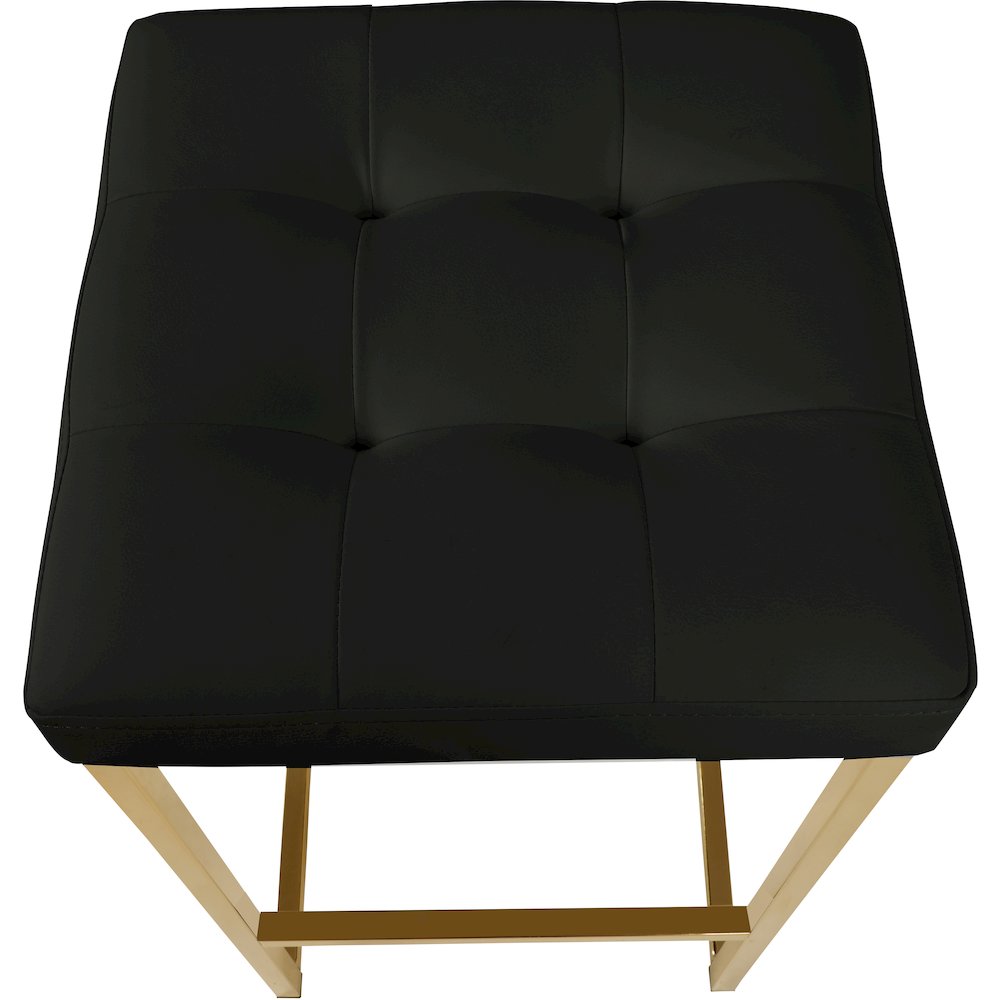 Nicola Black Vegan Leather Stool, Set of 2. Picture 3
