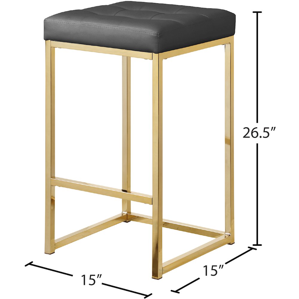 Nicola Grey Vegan Leather Stool, Set of 2. Picture 4