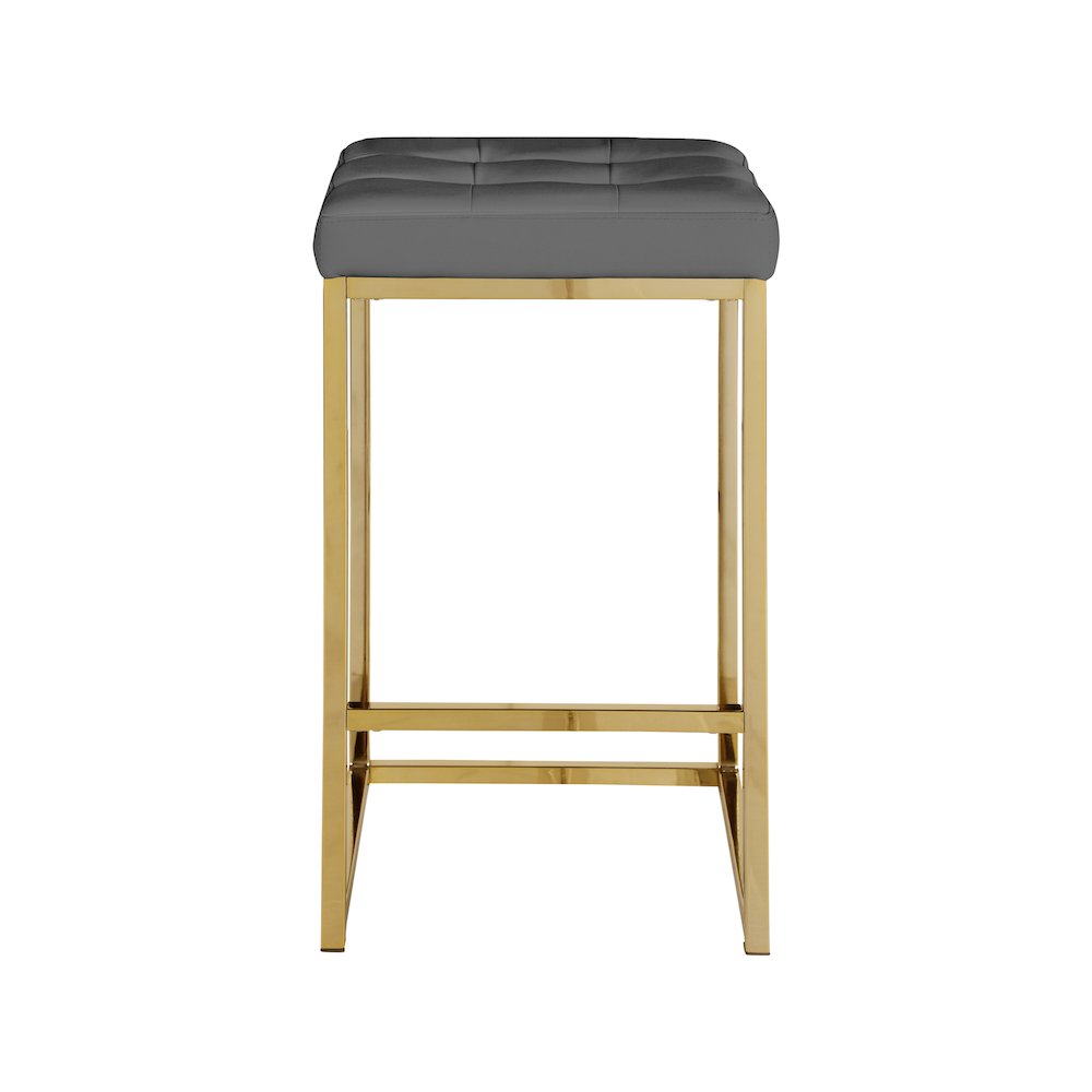 Nicola Grey Vegan Leather Stool, Set of 2. Picture 2