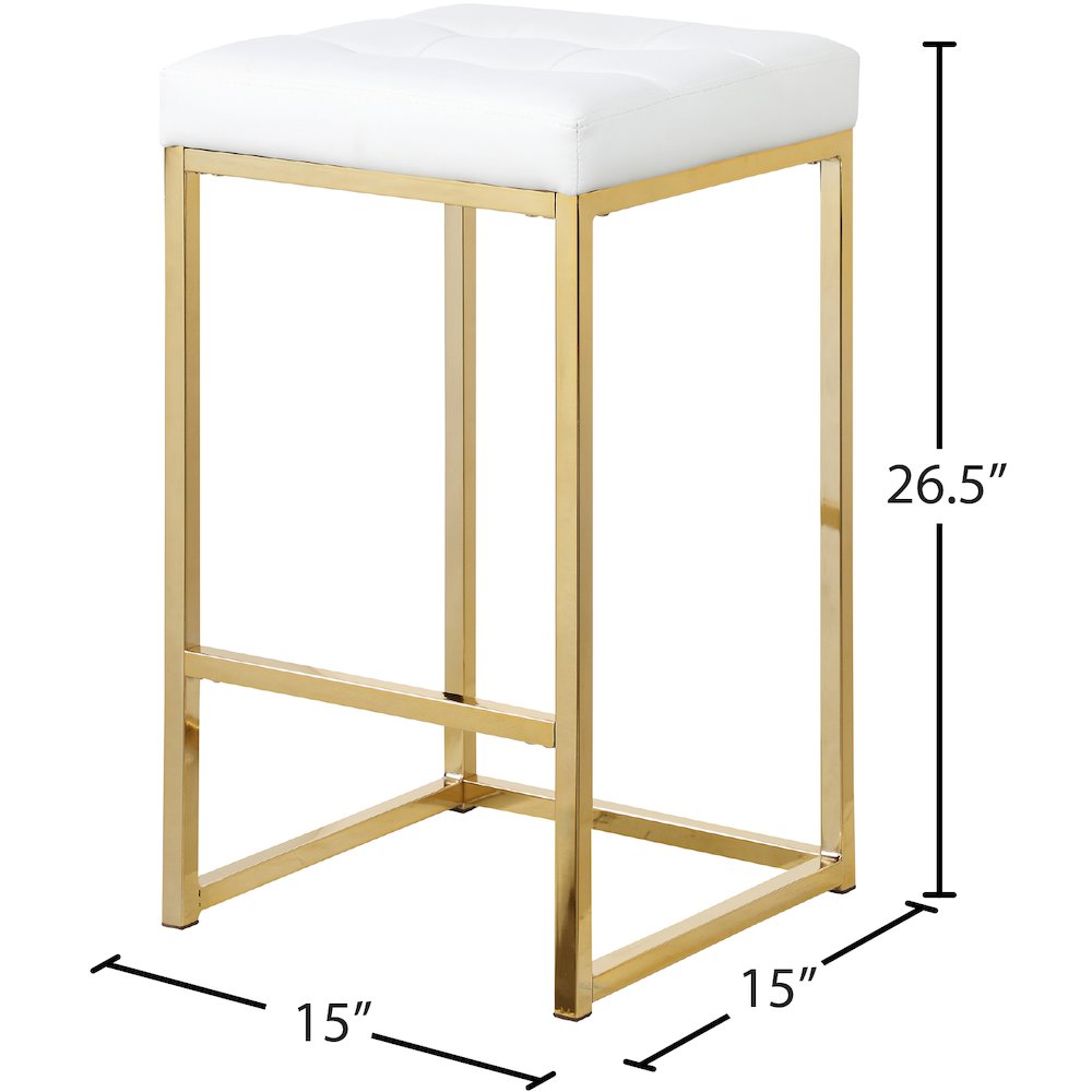Nicola White Vegan Leather Stool, Set of 2. Picture 4