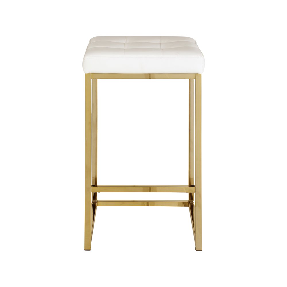 Nicola White Vegan Leather Stool, Set of 2. Picture 2