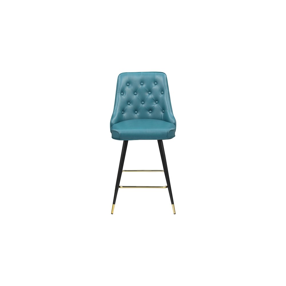 Portnoy Teal Vegan Leather Counter/Bar Stool, Set of 2. Picture 2