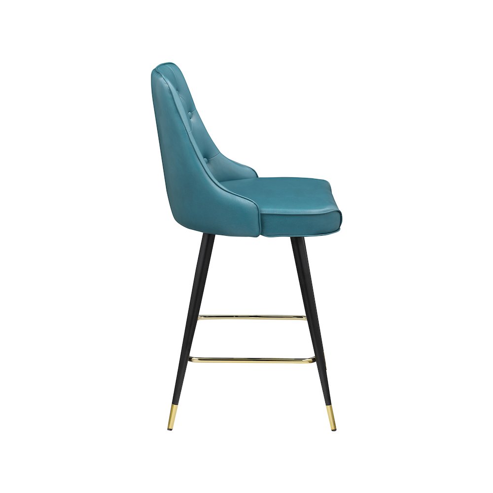 Portnoy Teal Vegan Leather Counter/Bar Stool, Set of 2. Picture 3