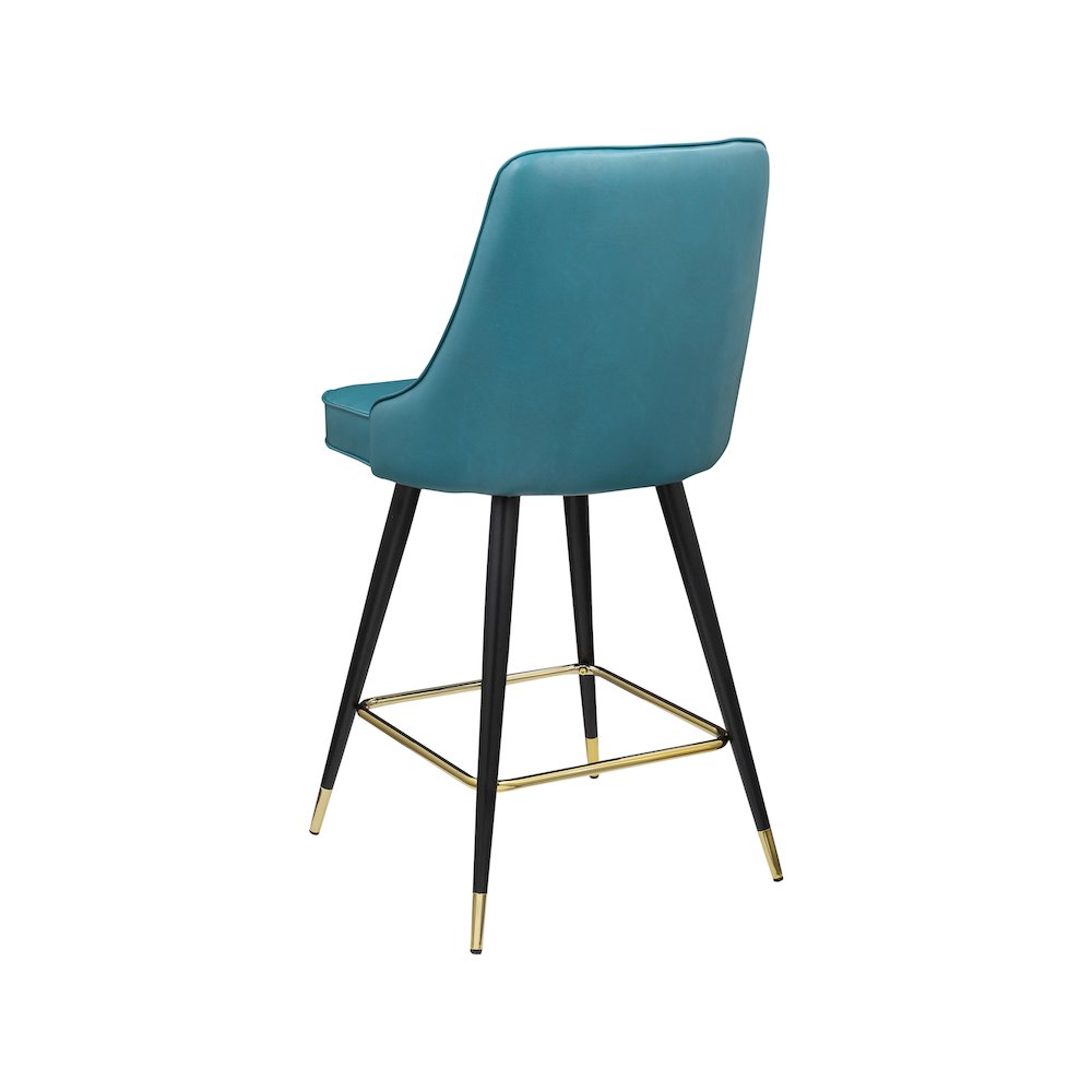 Portnoy Teal Vegan Leather Counter/Bar Stool, Set of 2. Picture 5
