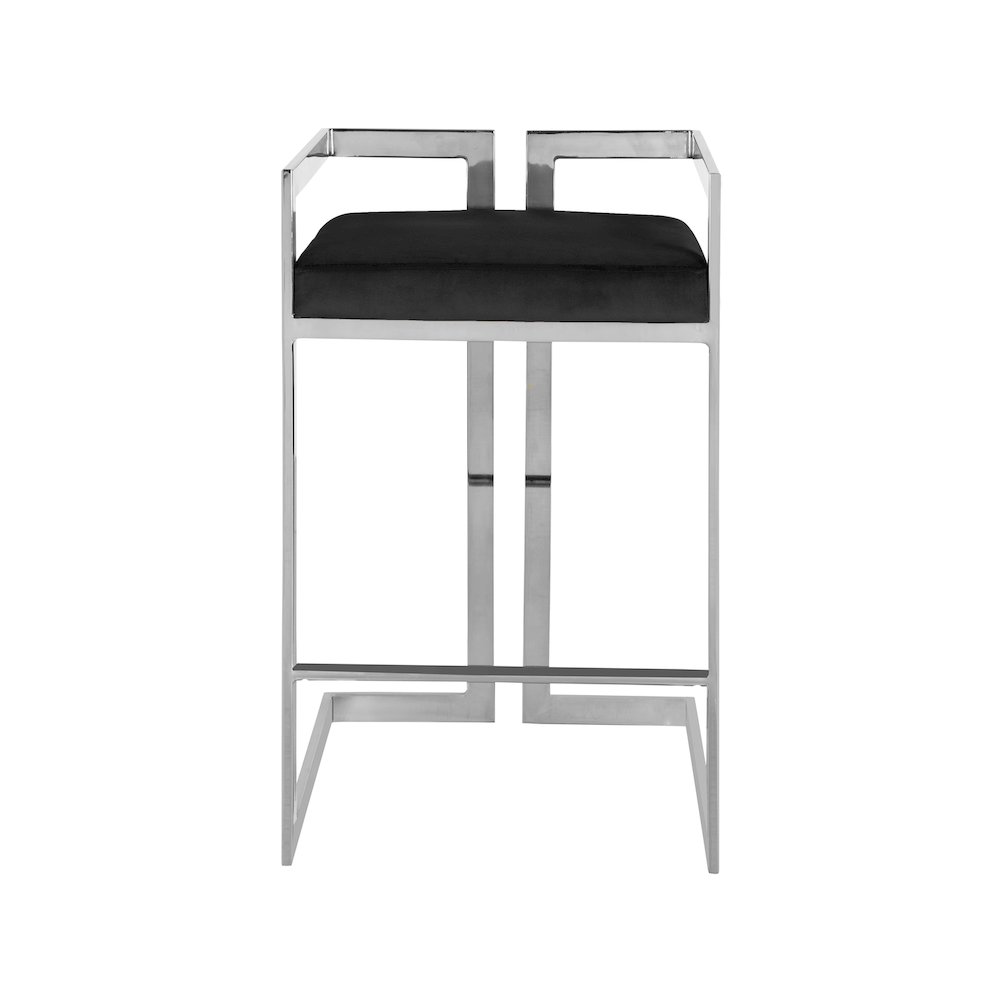 Ezra Black Velvet Stool, Set of 2. Picture 3