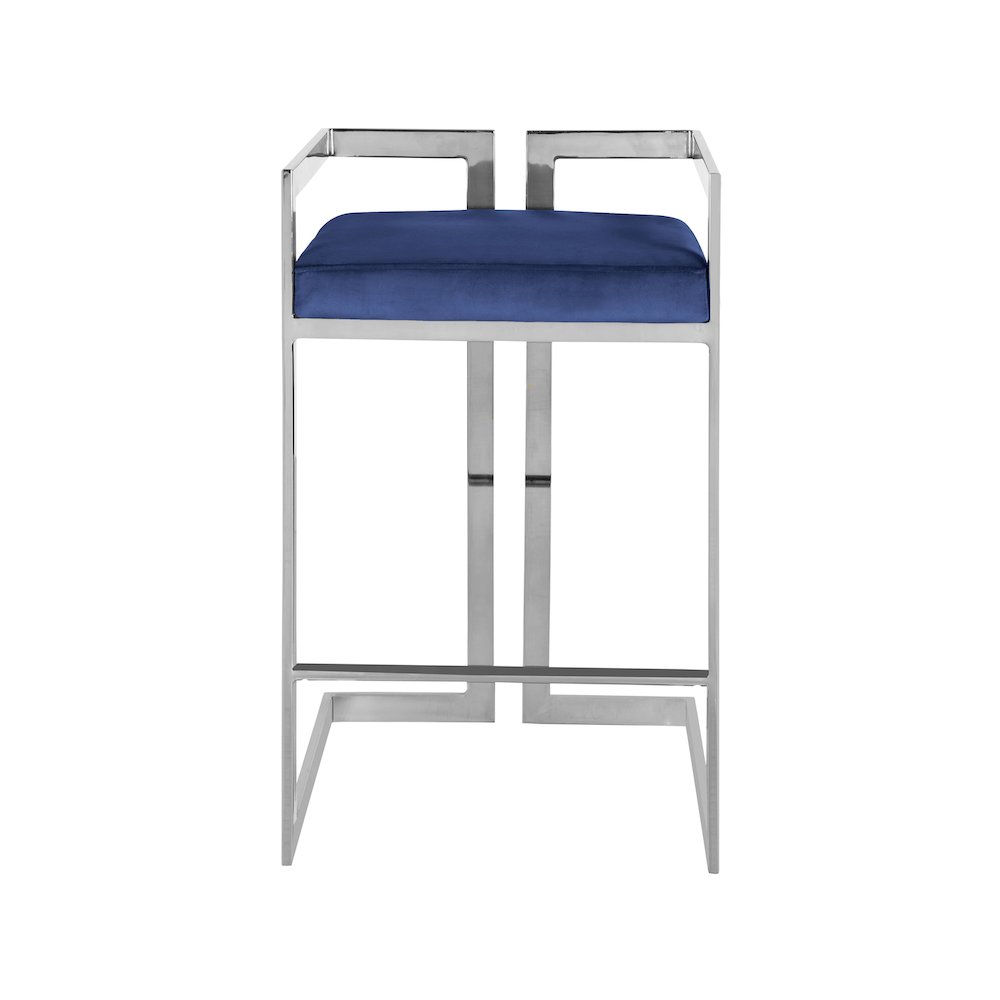 Ezra Navy Velvet Stool, Set of 2. Picture 3