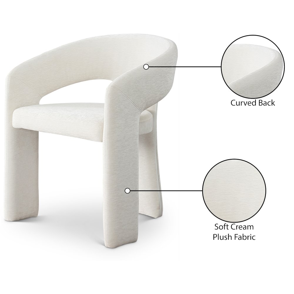 Rendition Cream Plush Fabric Dining Chair Set of 2. Picture 8