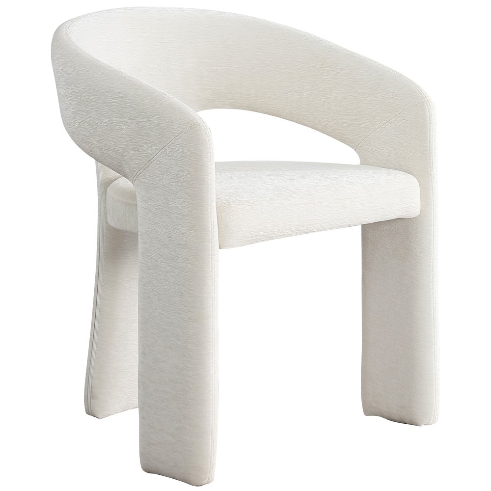 Rendition Cream Plush Fabric Dining Chair Set of 2. Picture 1