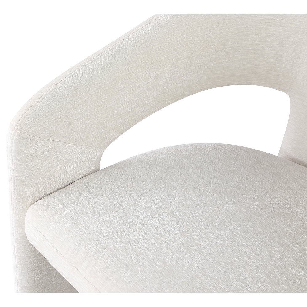 Rendition Cream Plush Fabric Dining Chair Set of 2. Picture 6