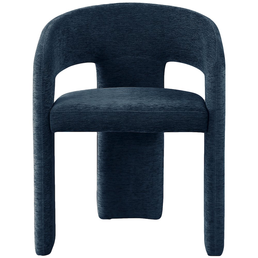 Rendition Navy Plush Fabric Dining Chair, Set of 2. Picture 3