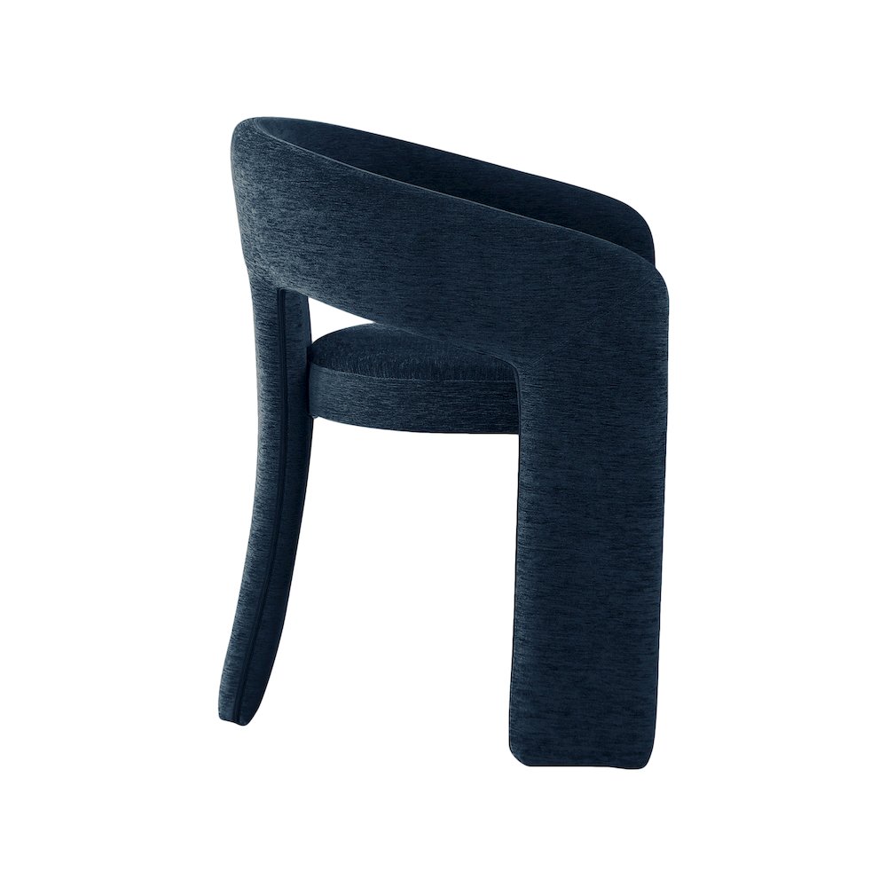 Rendition Navy Plush Fabric Dining Chair, Set of 2. Picture 4