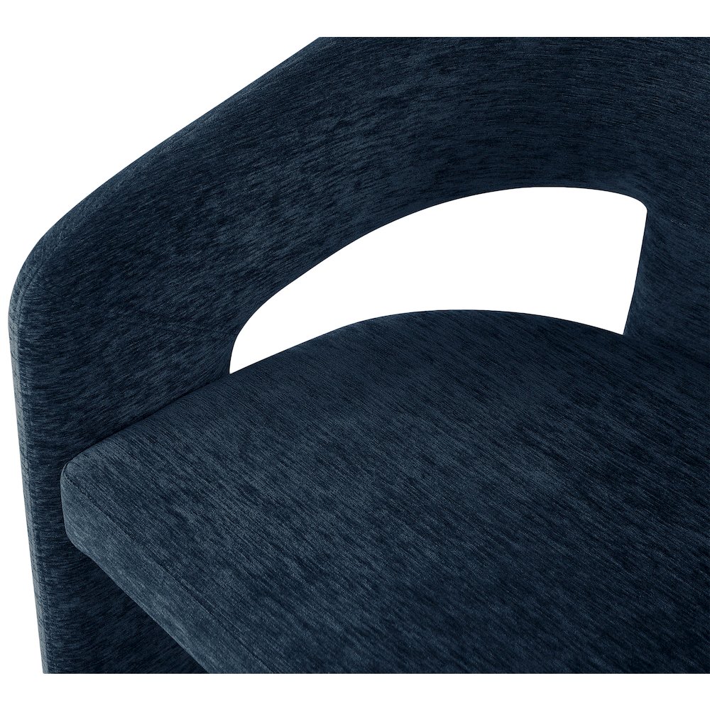 Rendition Navy Plush Fabric Dining Chair, Set of 2. Picture 6