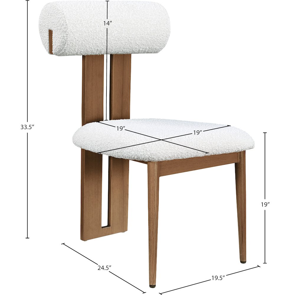Dario Cream Boucle Fabric Dining Chair, Set of 2. Picture 7