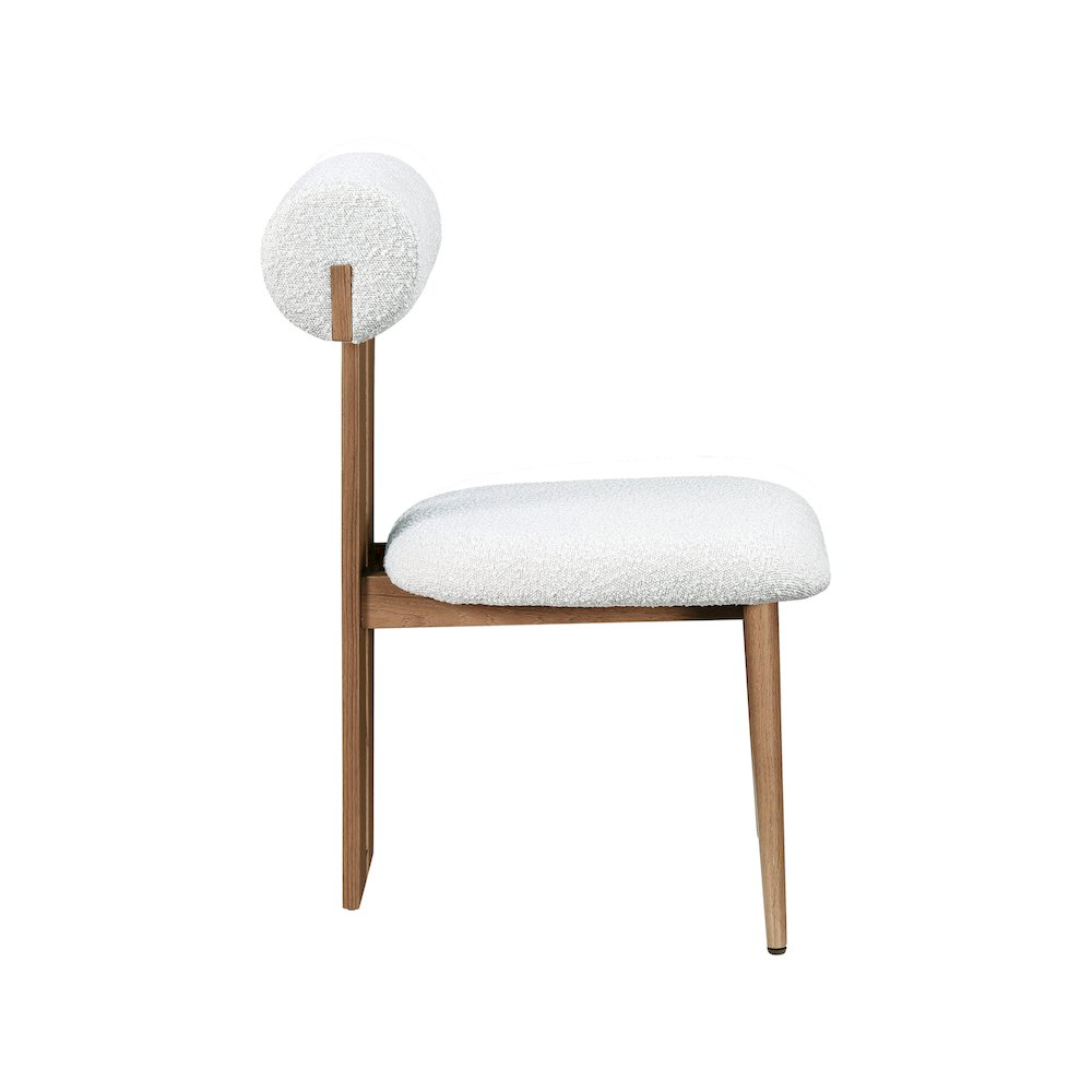 Dario Cream Boucle Fabric Dining Chair, Set of 2. Picture 4