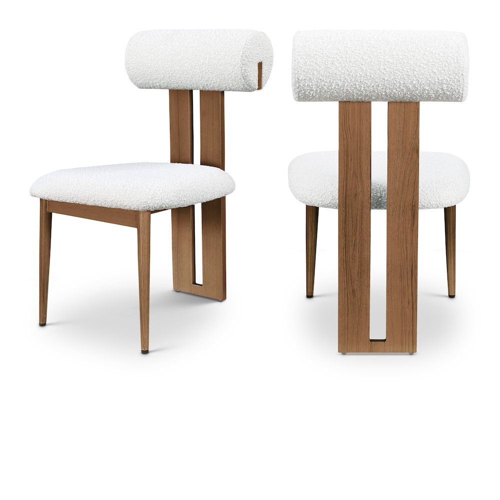 Dario Cream Boucle Fabric Dining Chair, Set of 2. Picture 1