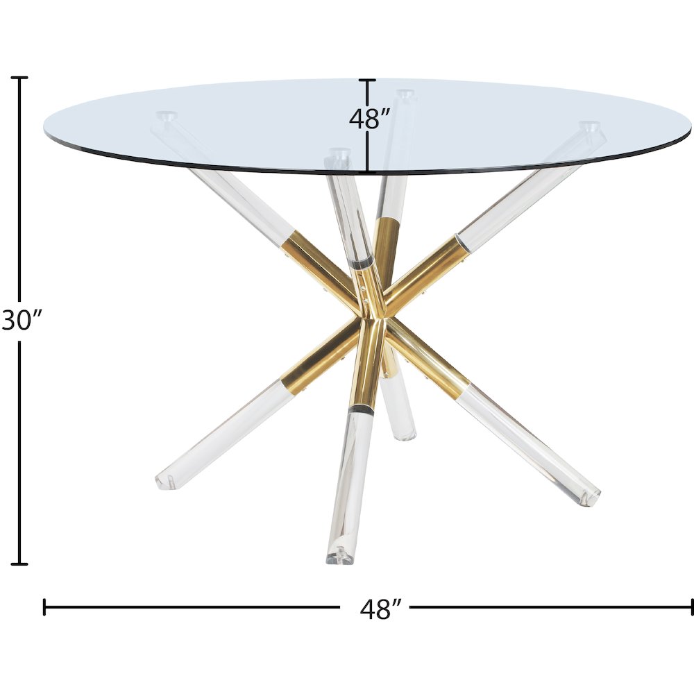 Mercury Acrylic/Gold Dining Table. Picture 4